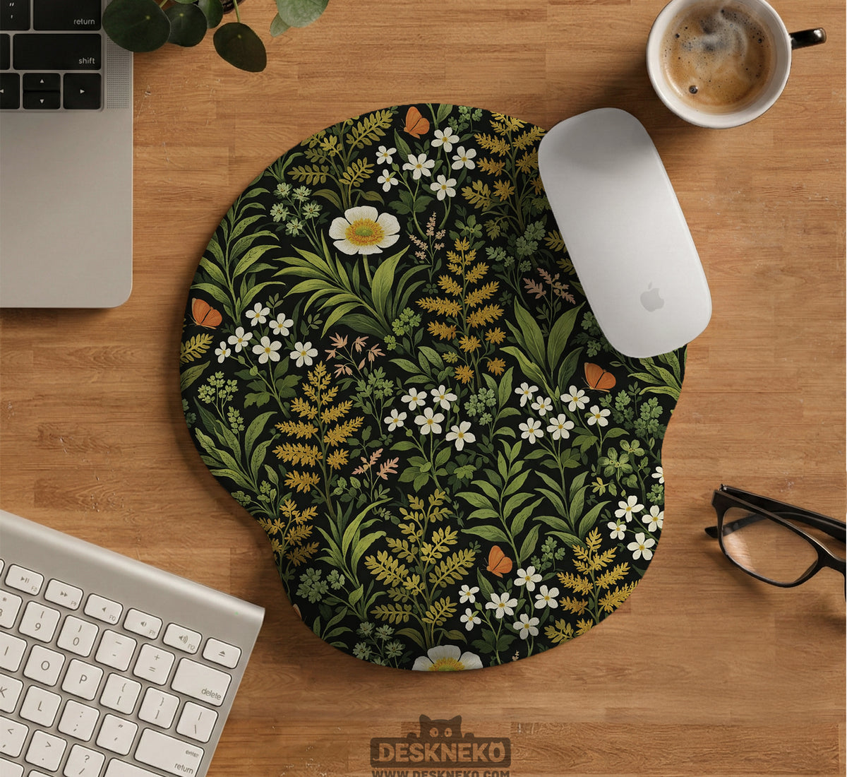 Dark Botanical Desk Mat - Desk Mat - Deskneko - Desk Mats & Mousepads