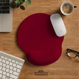 Burgundy Ergonomic Mousepad with Wrist Rest for Office and Gaming - Deskneko