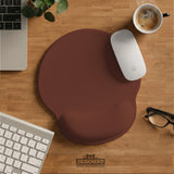Ergonomic Mahogany Mousepad with Wrist Rest for Office and Gaming - Deskneko