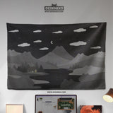 Cute Cat Mountains Wall Tapestry - Wall tapestry - Deskneko - Wall Tapestries