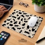 Black Cat Desk Mat, Cute XL Mousepad for Cozy Office and Gaming Setup - Deskneko