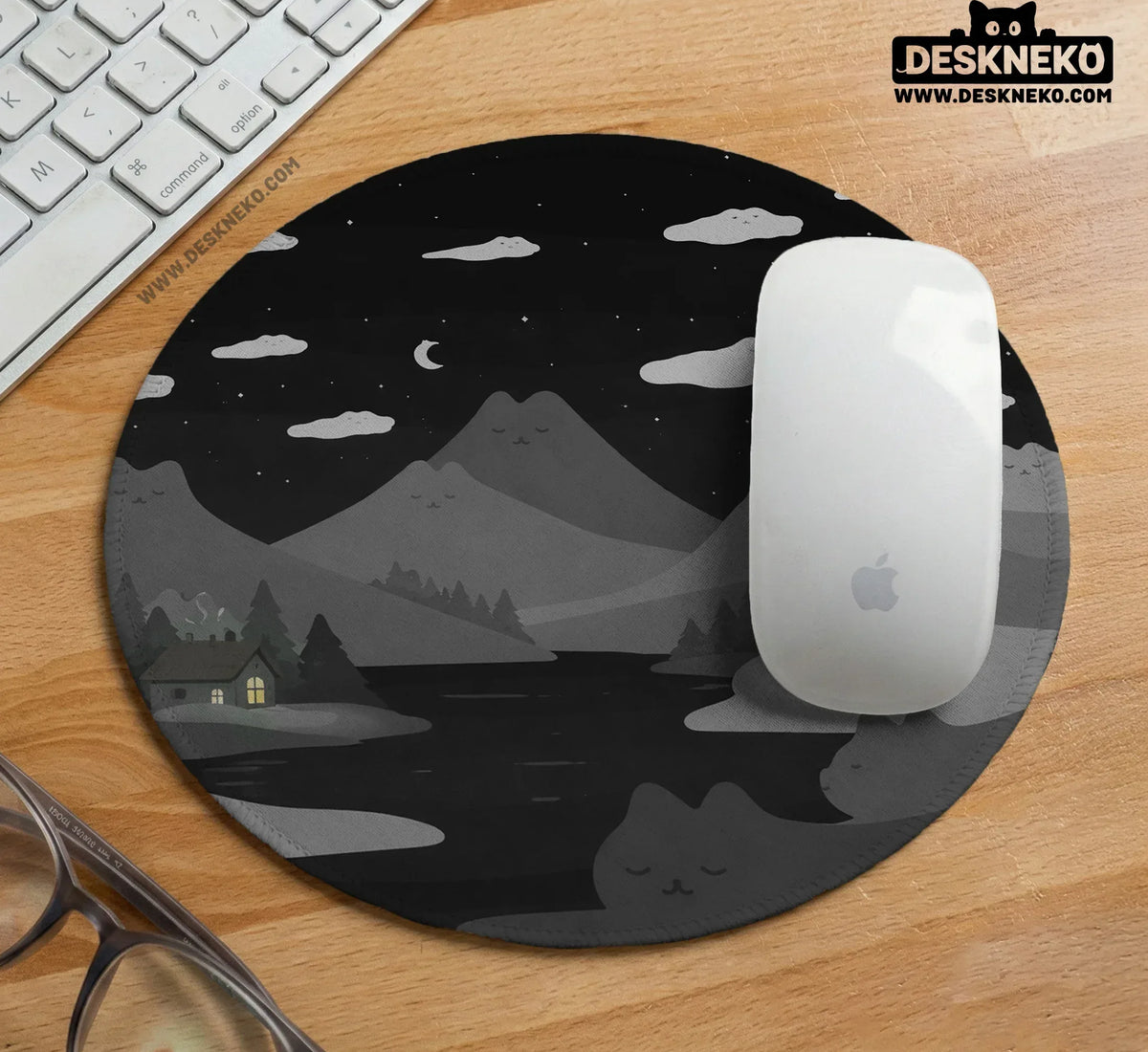 Midnight Cat Mountains Mousepad - Deskneko