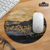 Black Gold Abstract Mountain Desk Mat & Mousepad - Deskneko