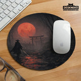 Samurai Red Moon Ergonomic Mousepad & Keyboard Wrist Rest - Deskneko