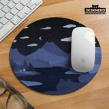 Navy Blue Mousepad Wrist Rest With Cat Shaped Hills - Deskneko