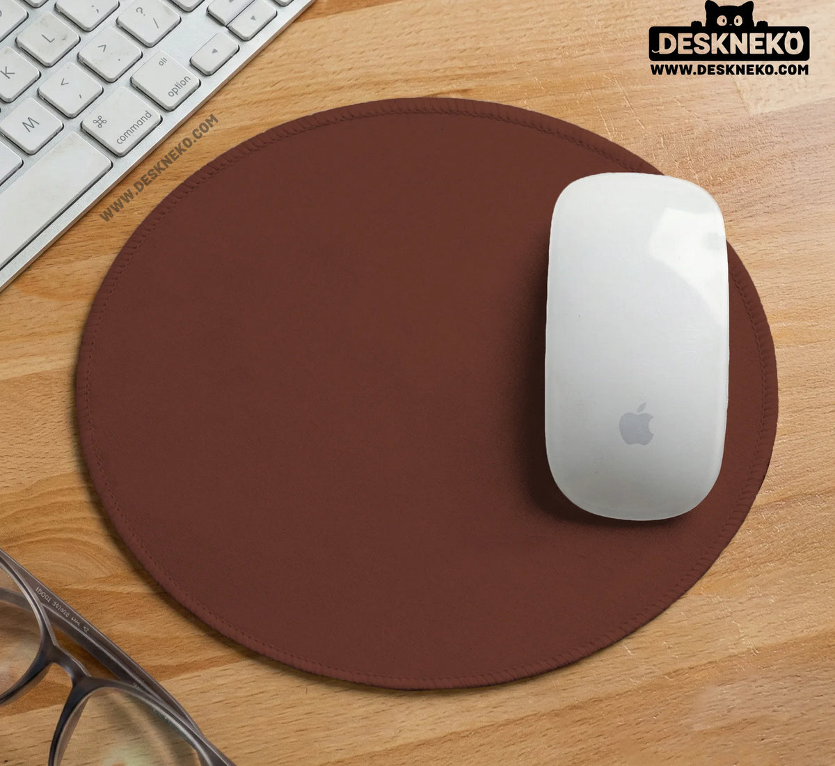 Mahogany Desk Mat Mousepad, Minimalist Brown Extended Desk Pad - Deskneko