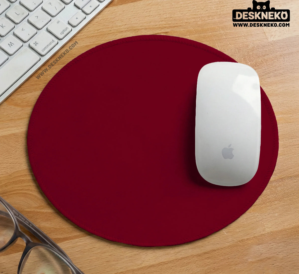Burgundy Desk Mat for Gaming and Office Desks | Premium Mousepad - Deskneko