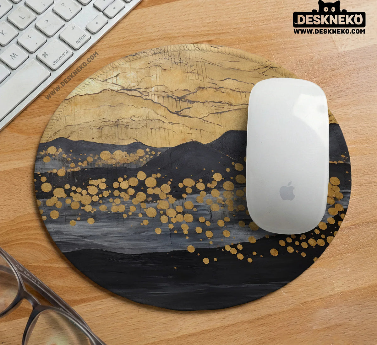 Gold Ergonomic Mousepad with Wrist Rest - Deskneko