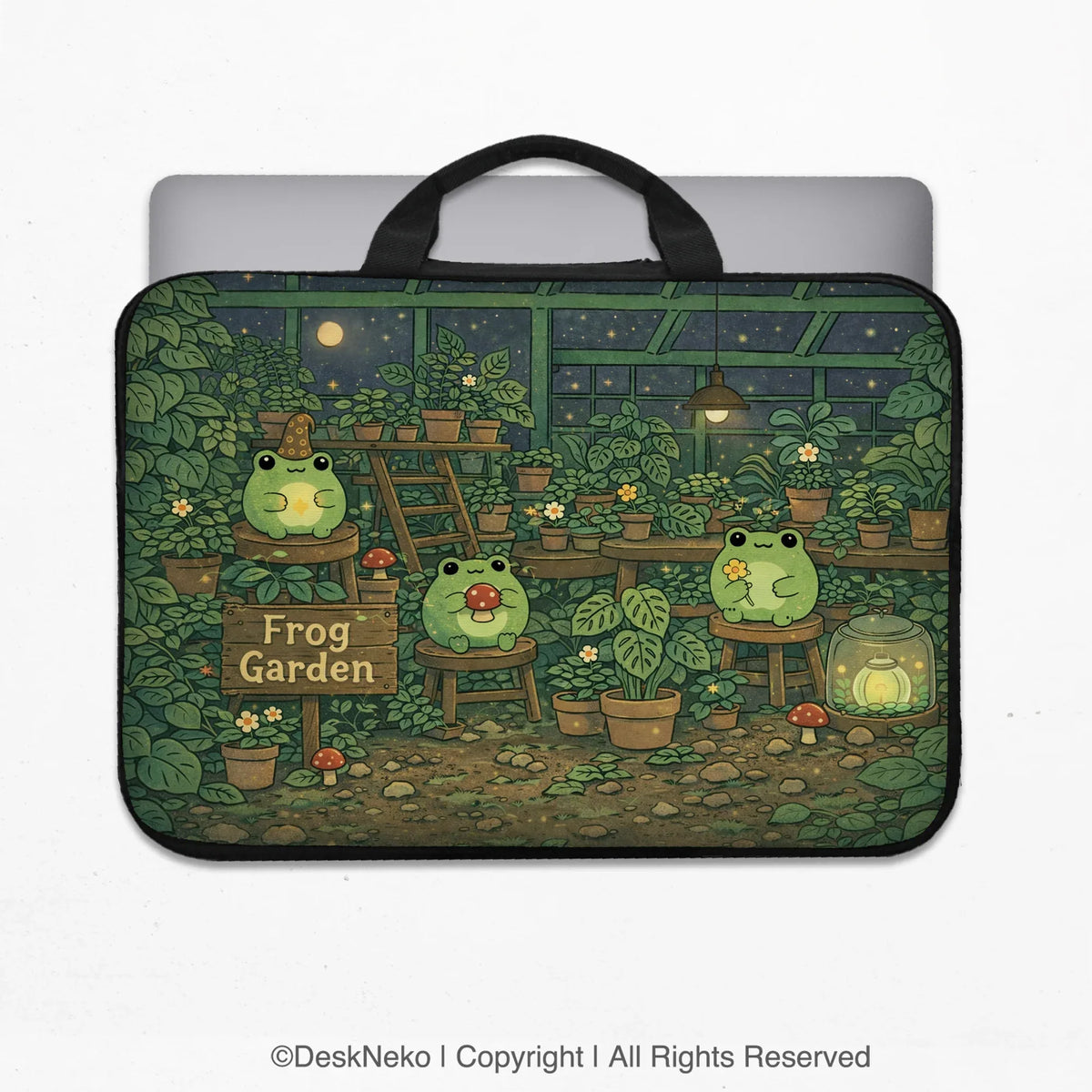 Frog Garden Laptop Sleeve - Deskneko