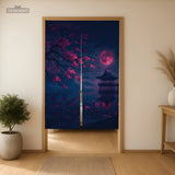 Dark Sakura Noren Door Curtain - Deskneko