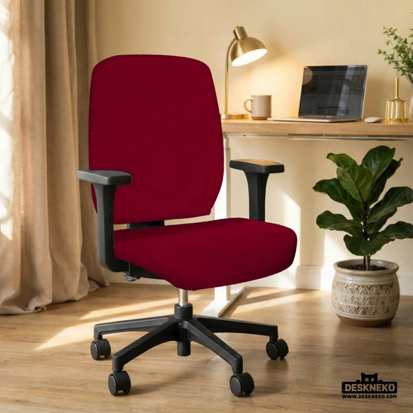 Burgundy Office Chair Cover for Desk Chairs and Home Offices - Deskneko