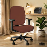 Mahogany Brown Desk Chair Cover - Deskneko