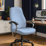 Blue Gingham Desk Chair Cover - Chair Covers - Deskneko - Desk Chair Covers