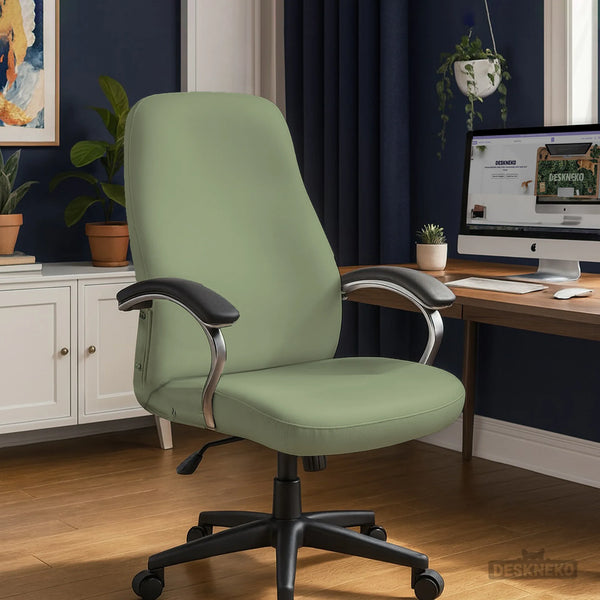 Soft Sage Green Office Chair Cover - Deskneko