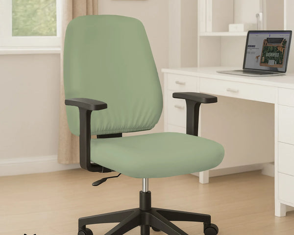 Soft Sage Green Office Chair Cover - Deskneko
