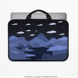 Whimisical Blue Cat Mountains Laptop Sleeve & Bag - Deskneko