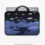 Whimisical Blue Cat Mountains Laptop Sleeve & Bag - Deskneko