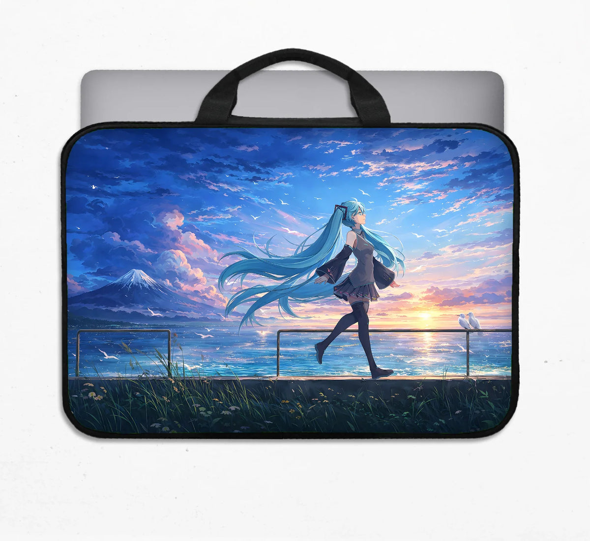 Blue Anime Laptop Sleeve with Handle - Deskneko