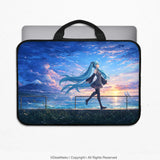 Blue Anime Laptop Sleeve with Handle - Deskneko
