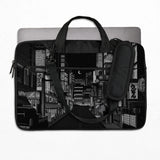 Tokyo Night Pixel Laptop Sleeve & Bag – Monochrome Cyberpunk Case - Deskneko