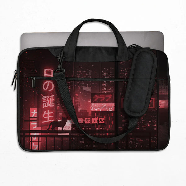 Red Cyberpunk Laptop Sleeve & Bag - Deskneko