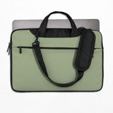 Sage Green Laptop Bag with Shoulder Strap & Handle - Deskneko