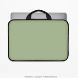 Sage Green Laptop Bag with Shoulder Strap & Handle - Deskneko