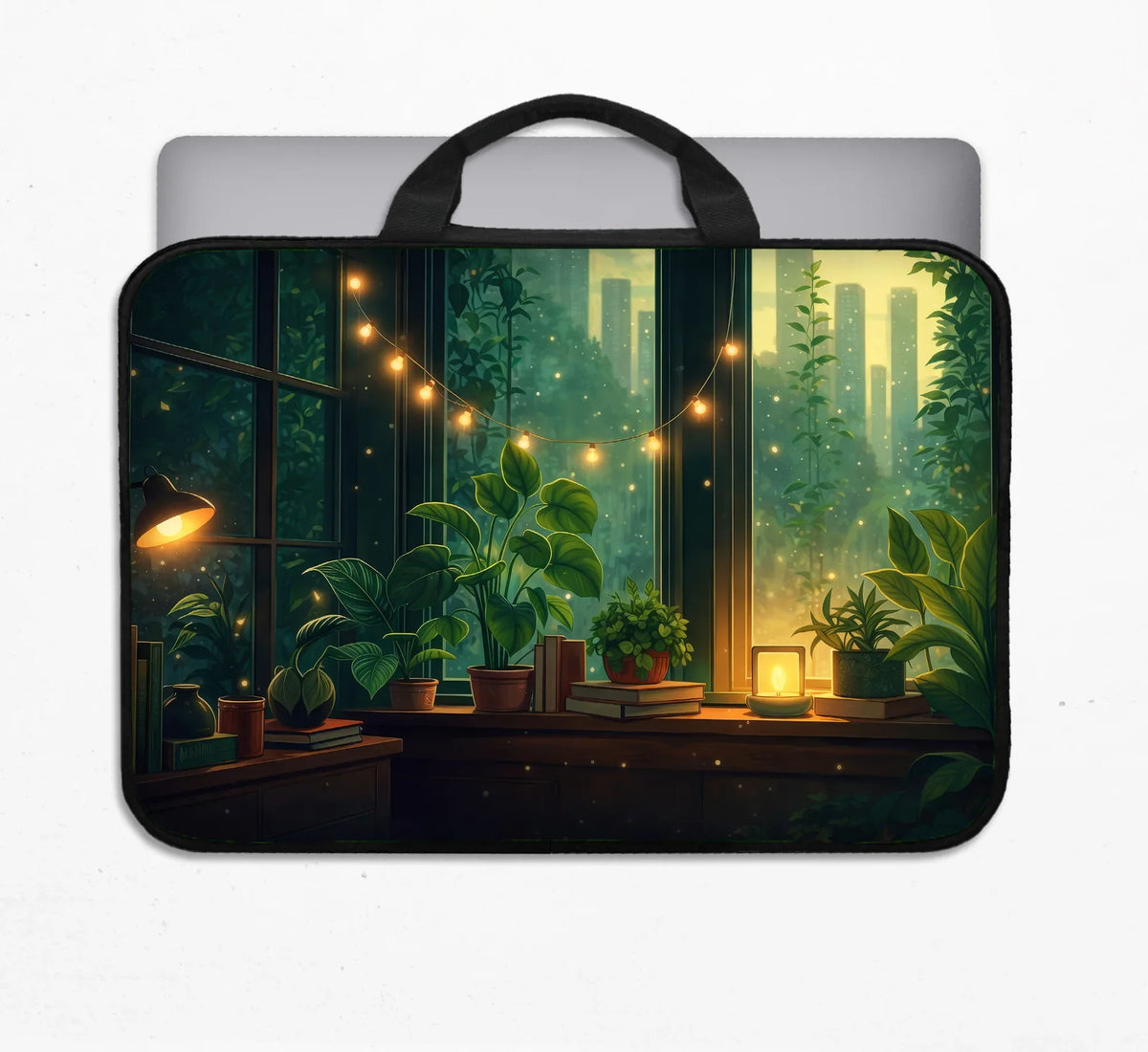 Cozy Green Window Laptop Sleeve & Bag - Deskneko