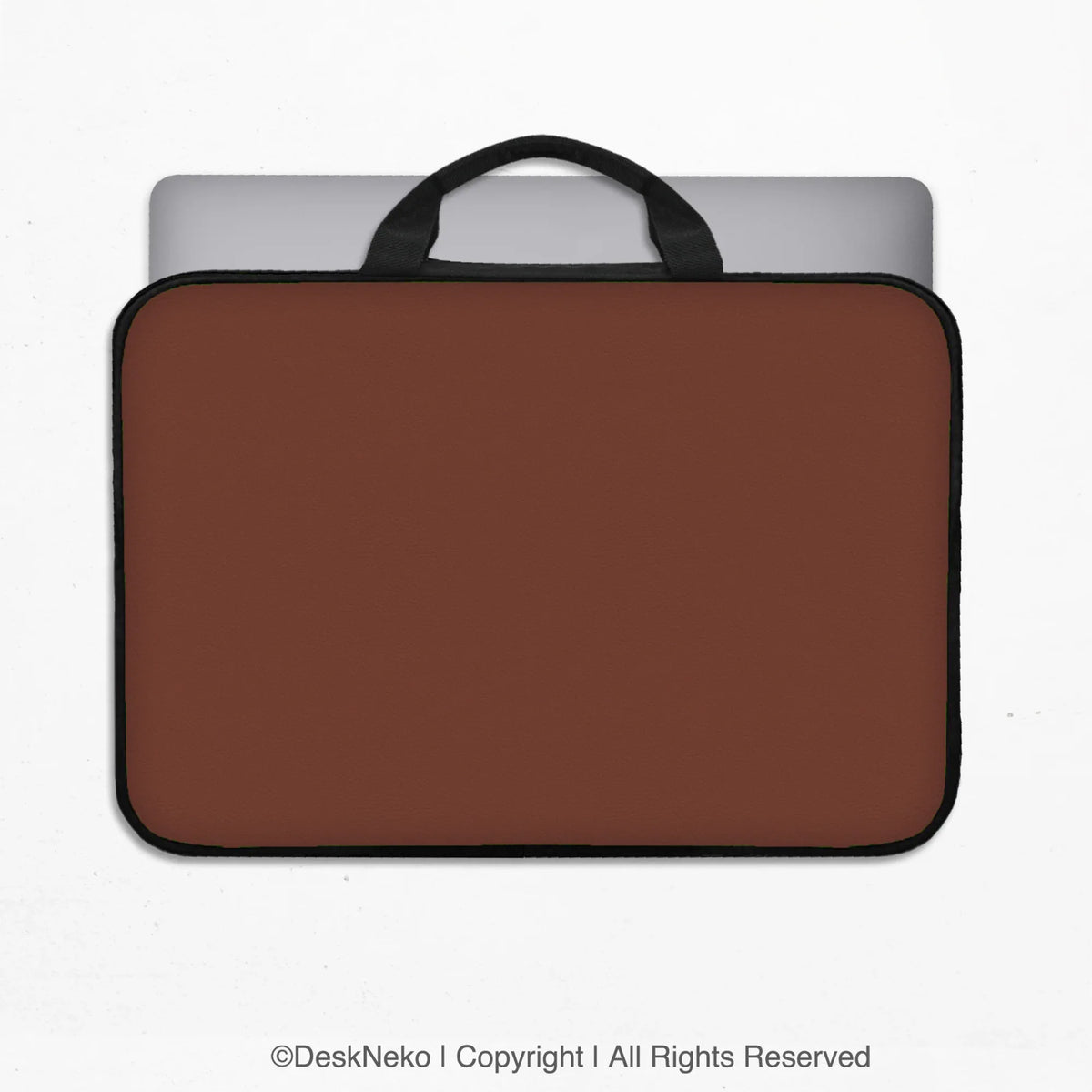 Mahogany Laptop Sleeve & Bag, Minimalist Brown Protective Work Case - Deskneko