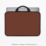 Mahogany Laptop Sleeve & Bag, Minimalist Brown Protective Work Case - Deskneko
