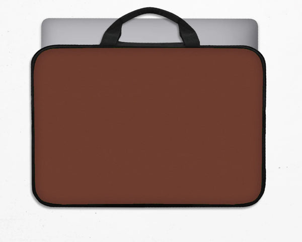 Mahogany Laptop Sleeve & Bag, Minimalist Brown Protective Work Case - Deskneko