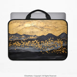 Gold Japandi Laptop Bag with Shoulder Strap - Deskneko