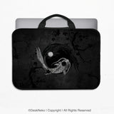 Dark Koi Yin Yang Laptop Sleeve & Bag, Japanese Ink Case - Deskneko