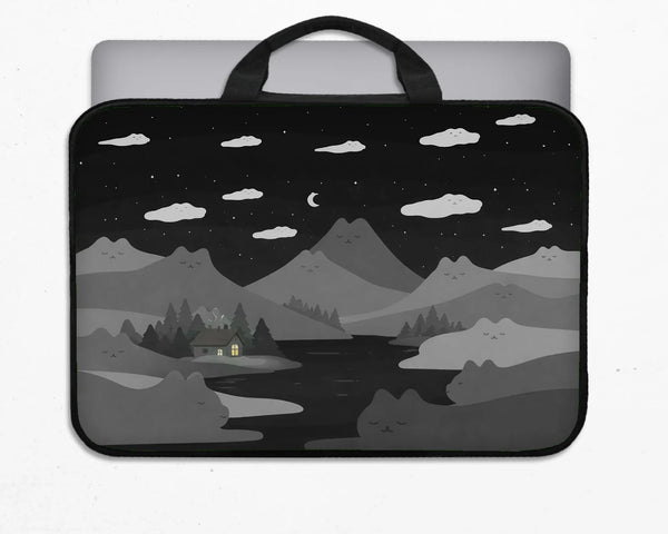 Black Cat Mountains Laptop Sleeve & Bag - Deskneko
