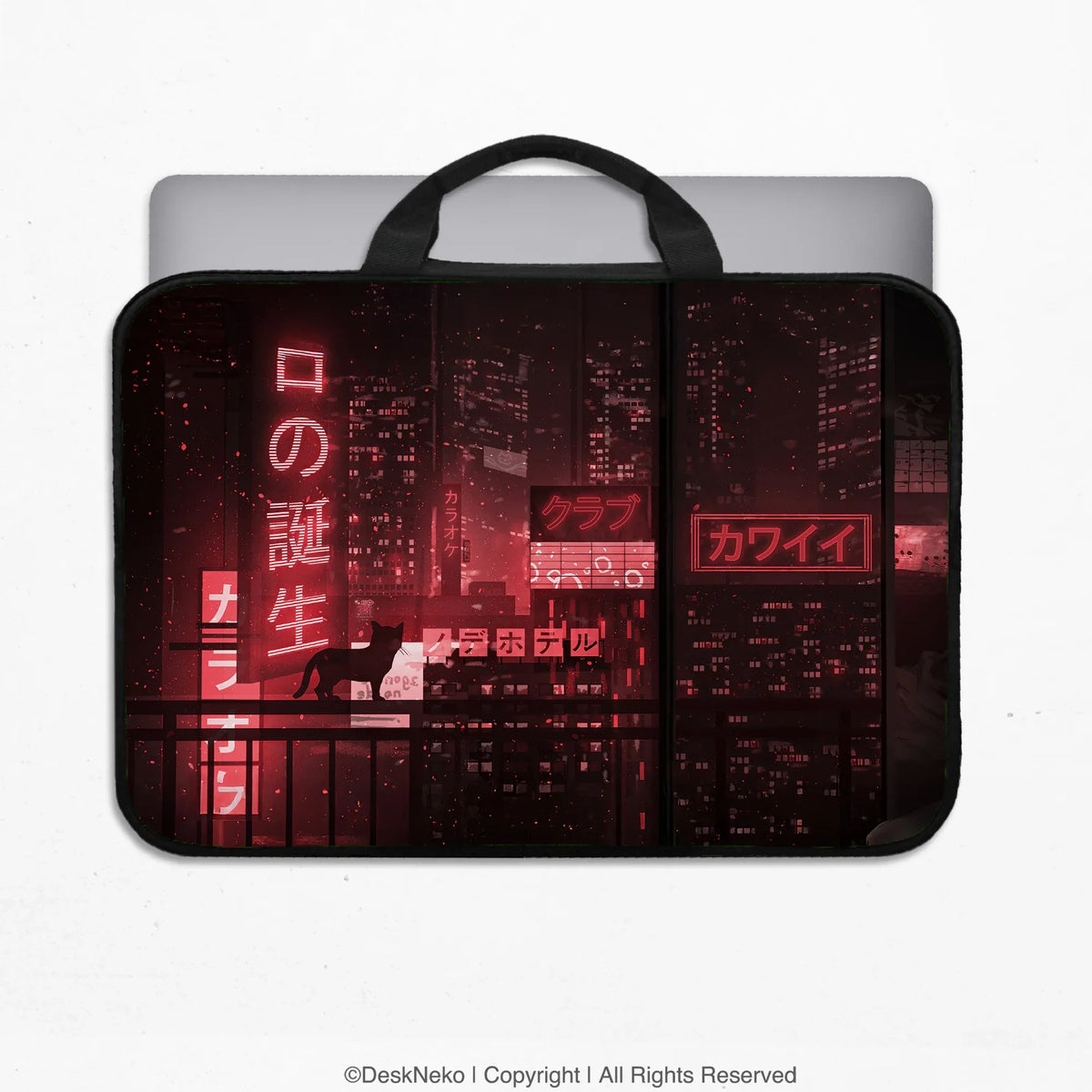 Red Cyberpunk Laptop Sleeve & Bag - Deskneko