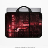 Red Cyberpunk Laptop Sleeve & Bag - Deskneko