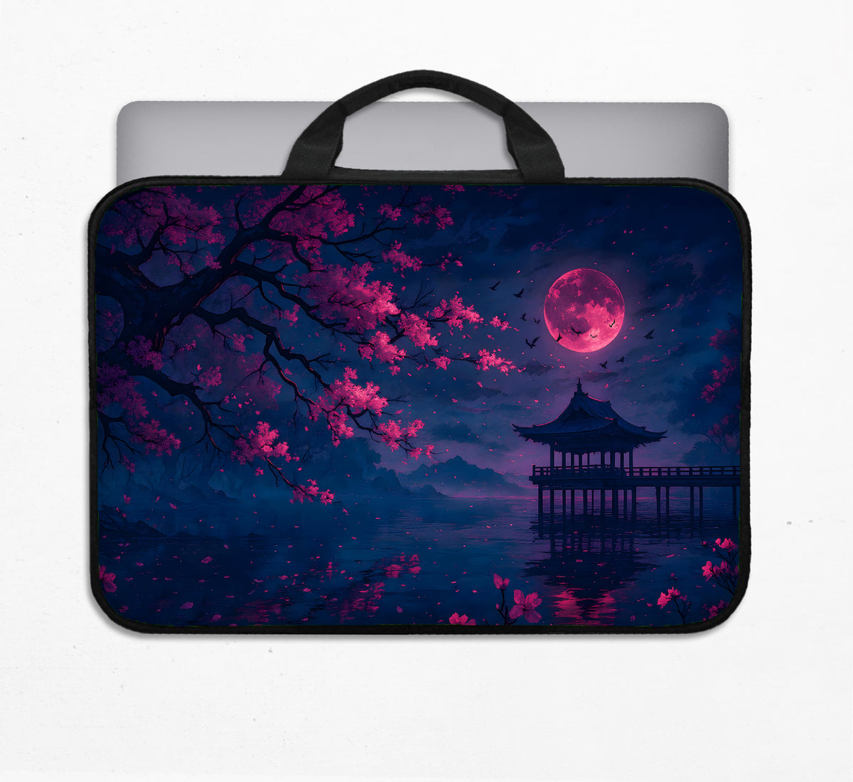 Dark Sakura Night Laptop Sleeves & Bags - Laptop Sleeve - Deskneko - Laptop Sleeves & Bags