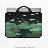 Green Cat Mountains Laptop Sleeve & Bag - Deskneko