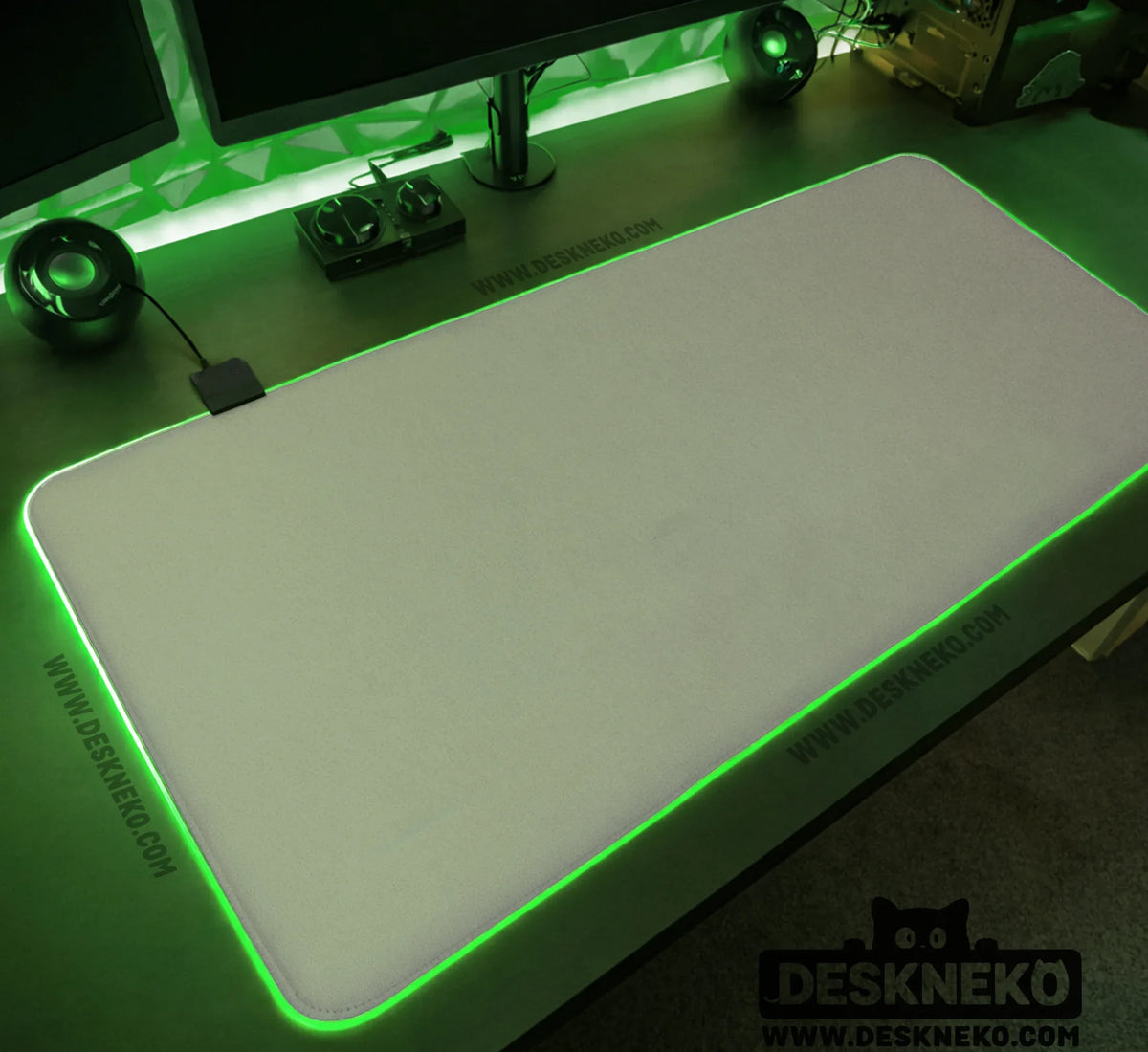 Sage Green Desk Mat XXL Extended Mousepad for Office and Gaming - Deskneko