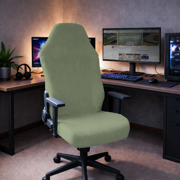 Soft Sage Green Office Chair Cover - Deskneko