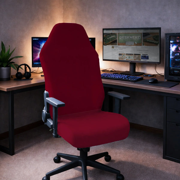 Burgundy Office Chair Cover for Desk Chairs and Home Offices - Deskneko