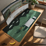 Night Forest Cats Landscape Desk Mat Mousepad XXL - Deskneko