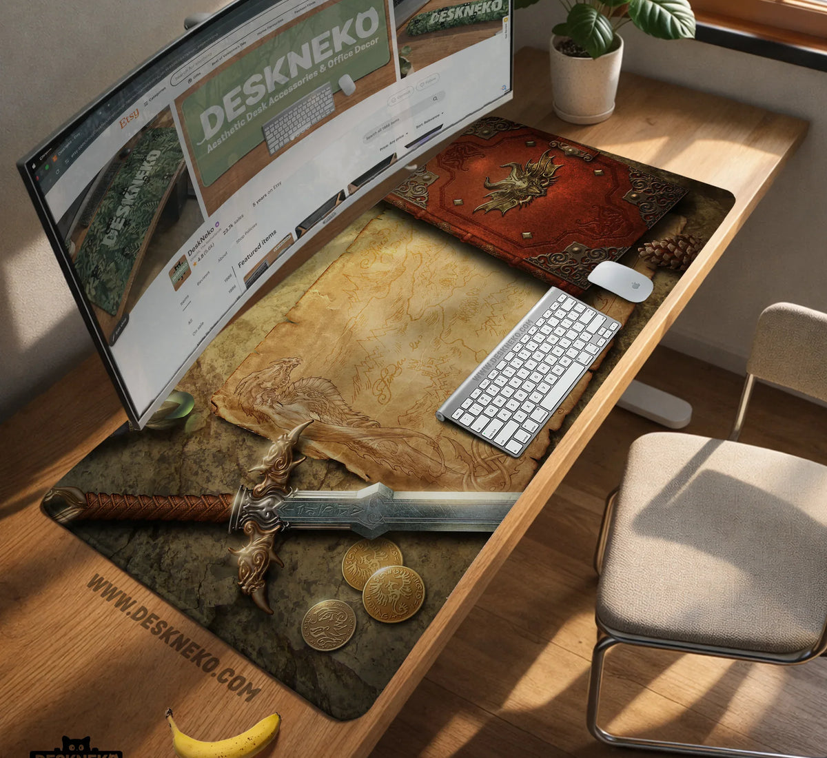 Fantasy Map Deskmat Mousepad, - Deskneko