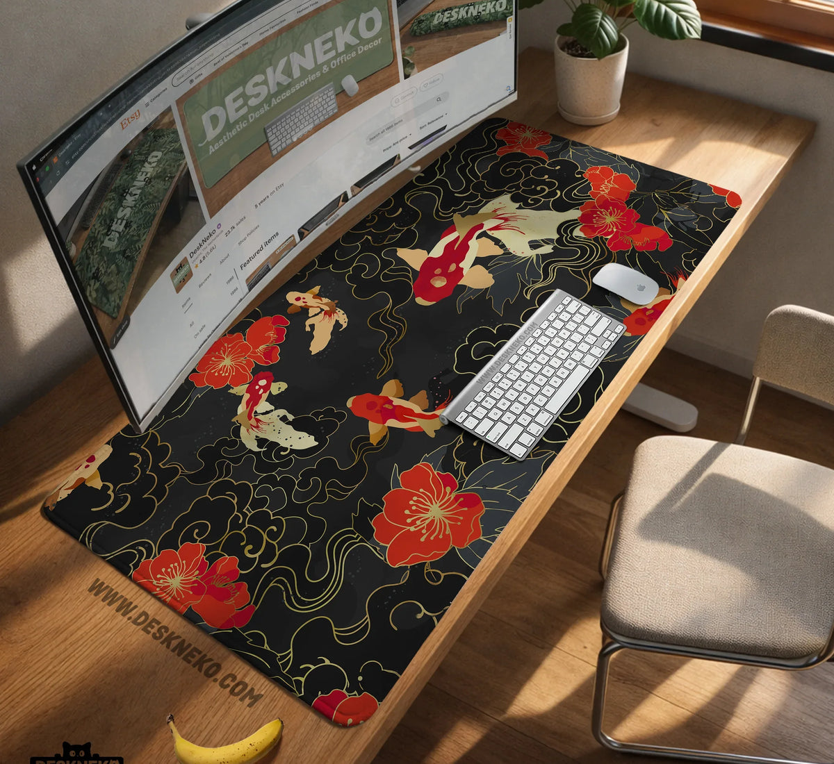 Koi Fish Desk Mat Mousepad - Deskneko