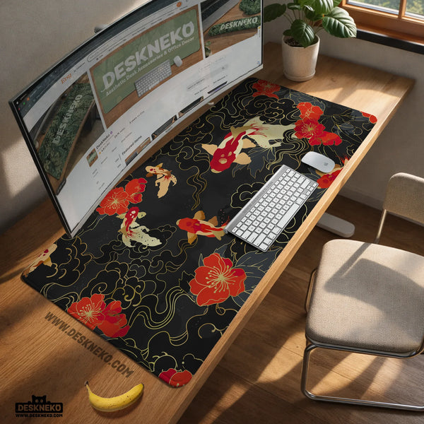 Koi Fish Desk Mat Mousepad - Deskneko