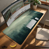 Sage Green Forest Desk Mat Extended XXL Mousepad - Deskneko