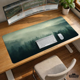 Sage Green Forest Desk Mat Extended XXL Mousepad - Deskneko