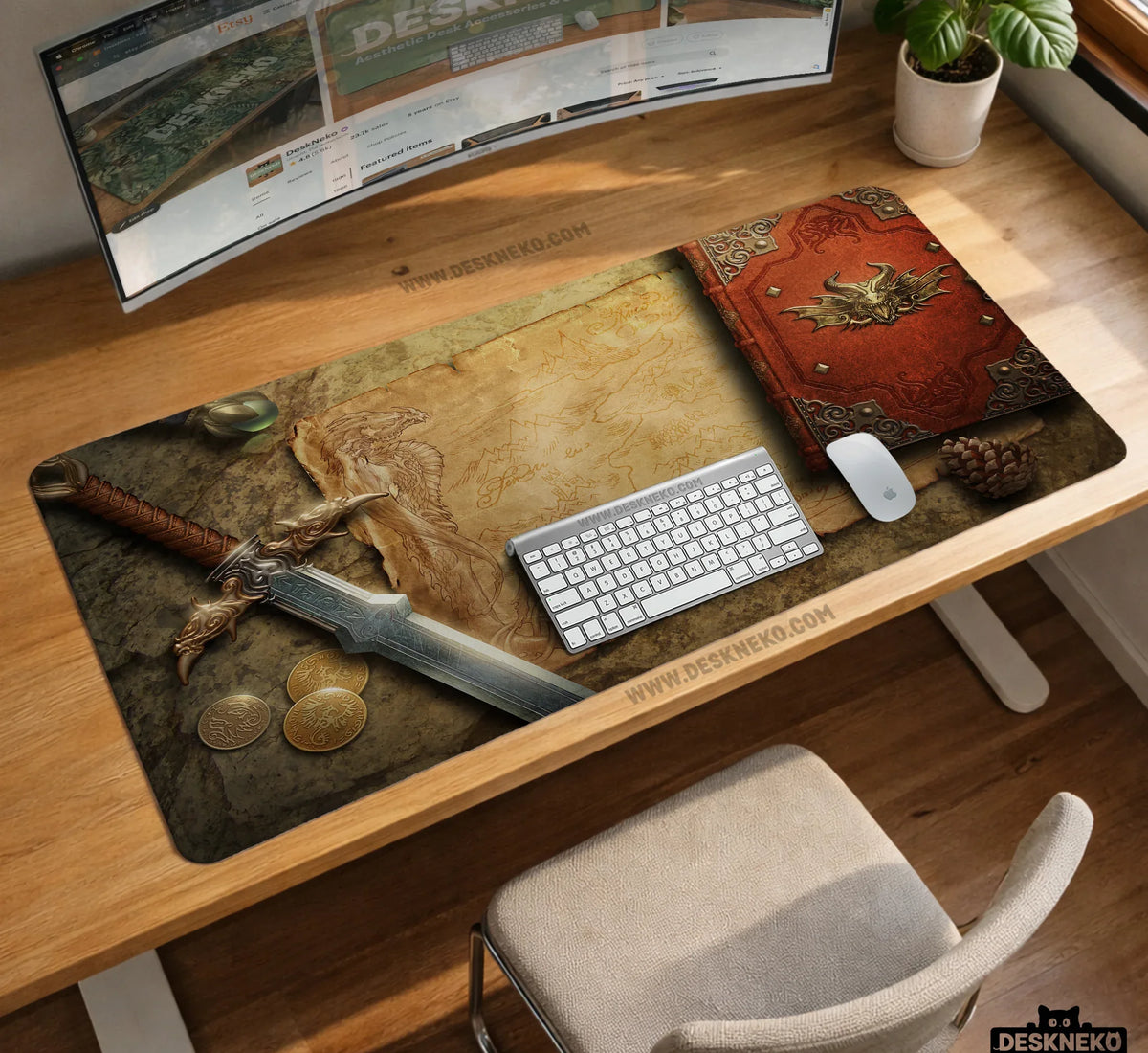 Fantasy Map Deskmat Mousepad, - Deskneko