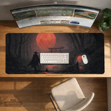 Crimson Samurai Eclipse Desk Mat Mousepad - Deskneko