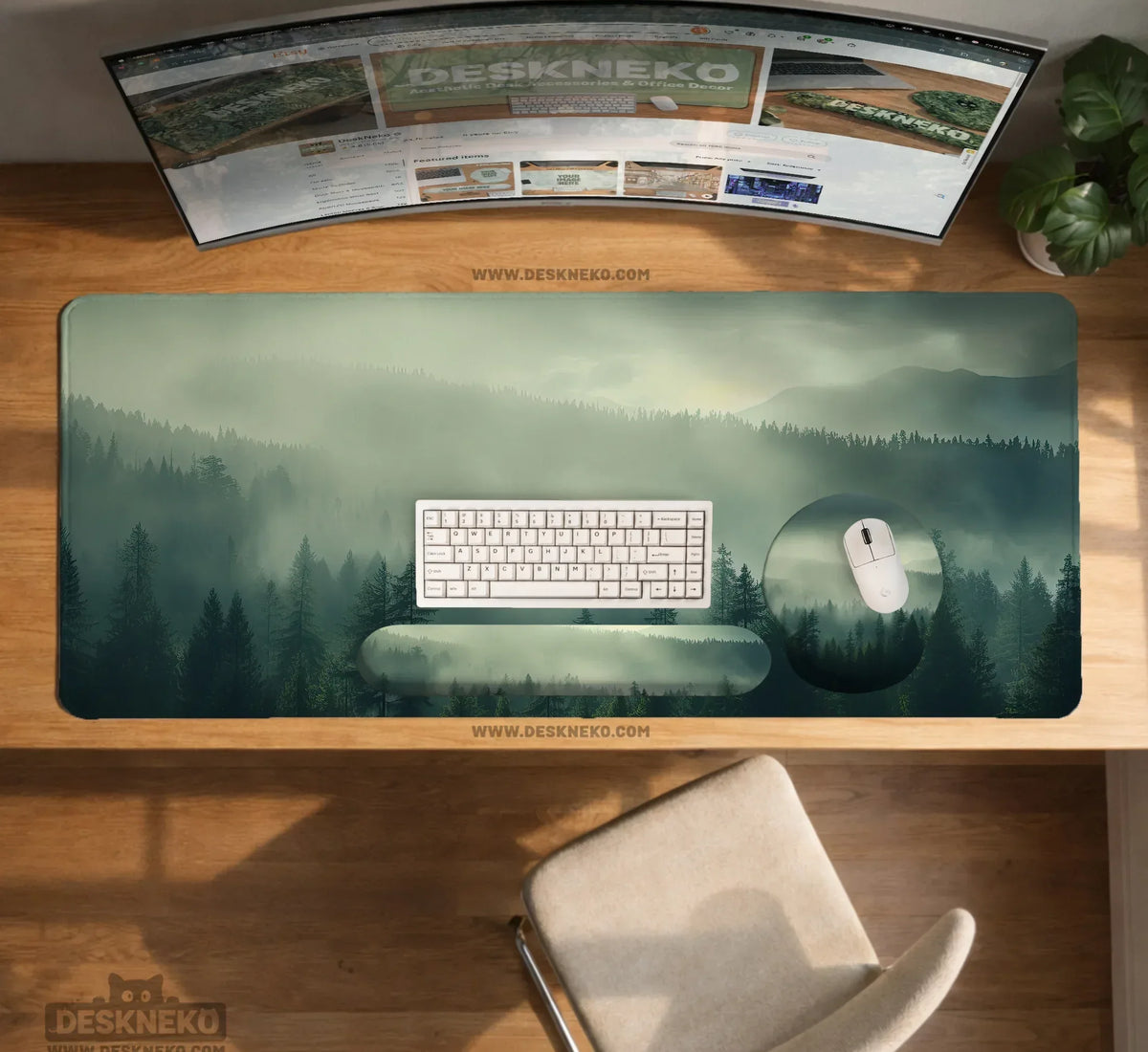 Forest Green Ergonomic Mousepad & Wrist Rest - Deskneko